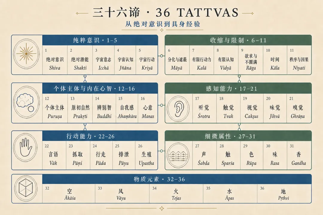 The thirty-six tattvas